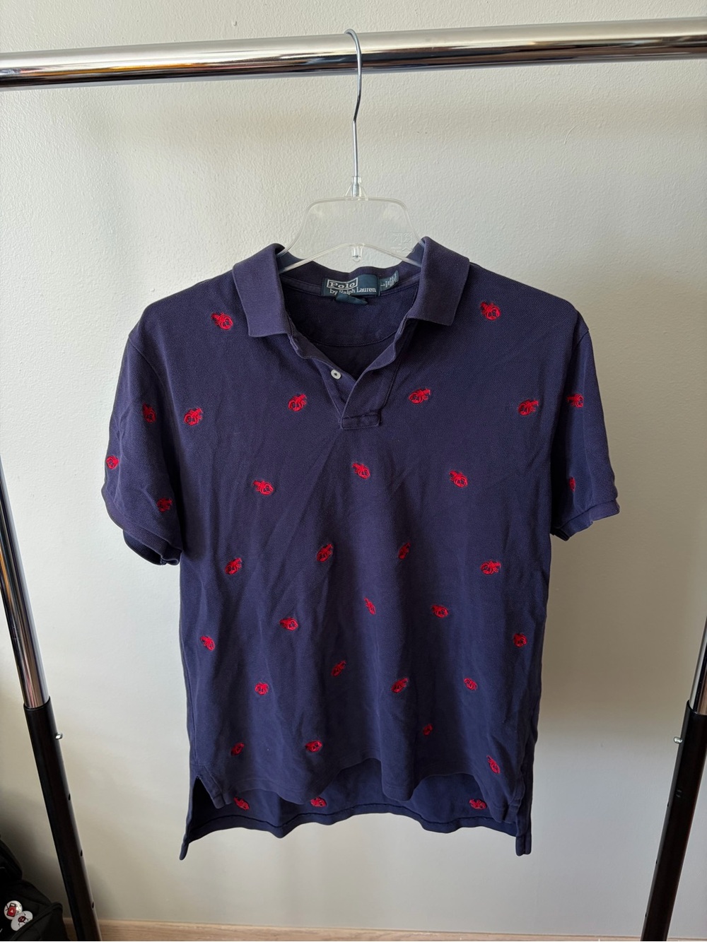 Ralph Lauren Preppy Navy Polo 100% Cotton with Lobster Embroidery